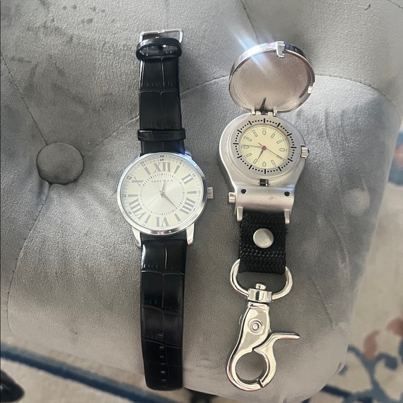 Classic Black and Silver Anne Klein Watch and golfers watch - Picture 1 of 4